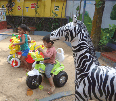 children playing in nursery