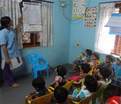 kids studying in kindergarten